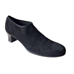 Munro Black Suede Leather Low Heeled Stretch Ankle Boots 8 Narrow